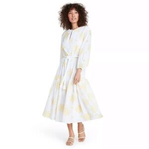 Alexis For Target Dress Small Floral Embroidered Eyelet Daisies Long Sleeves NWT